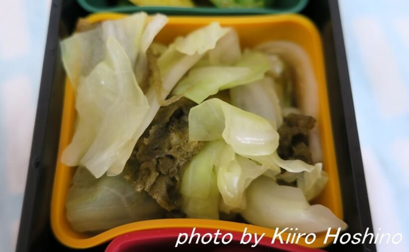 お弁当、2016-7-13、キャベツのとろろ昆布和え お弁当、2016-7-13、キャベツのとろろ昆布和え