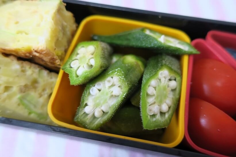 お弁当、2016-8-4、オクラの焼き浸し お弁当、2016-8-4、オクラの焼き浸し