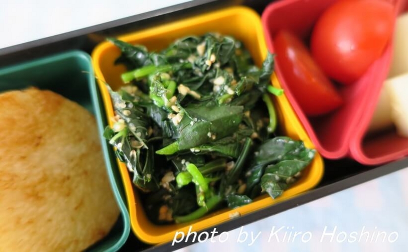 お弁当、2016-8-30、モロヘイヤのおひたし お弁当、2016-8-30、モロヘイヤのおひたし