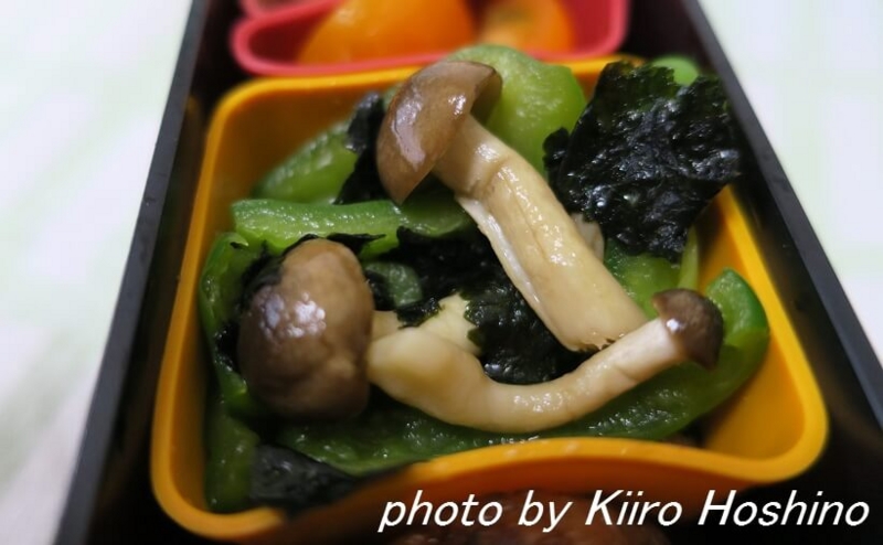 お弁当、2016-9-23、ピーマンの海苔和え お弁当、2016-9-23、ピーマンの海苔和え
