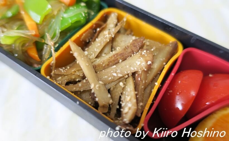 お弁当、2016-10-6、ごぼうの甘辛焼き お弁当、2016-10-6、ごぼうの甘辛焼き