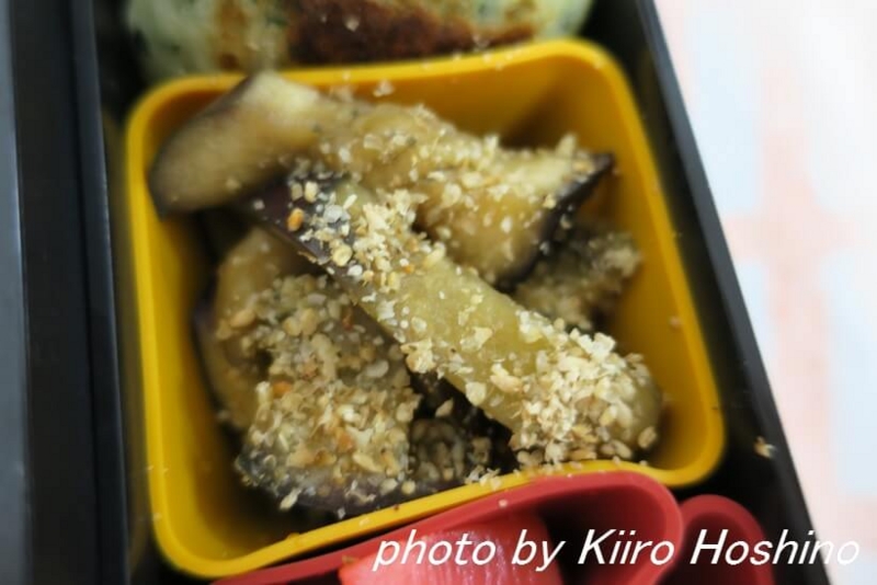 お弁当、2016-11-28、蒸しなす浸し お弁当、2016-11-28、蒸しなす浸し